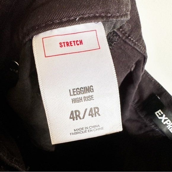 Express Black Stretch High Rise Legging Skinny Pants sz 4 Regular - Picture 7 of 7